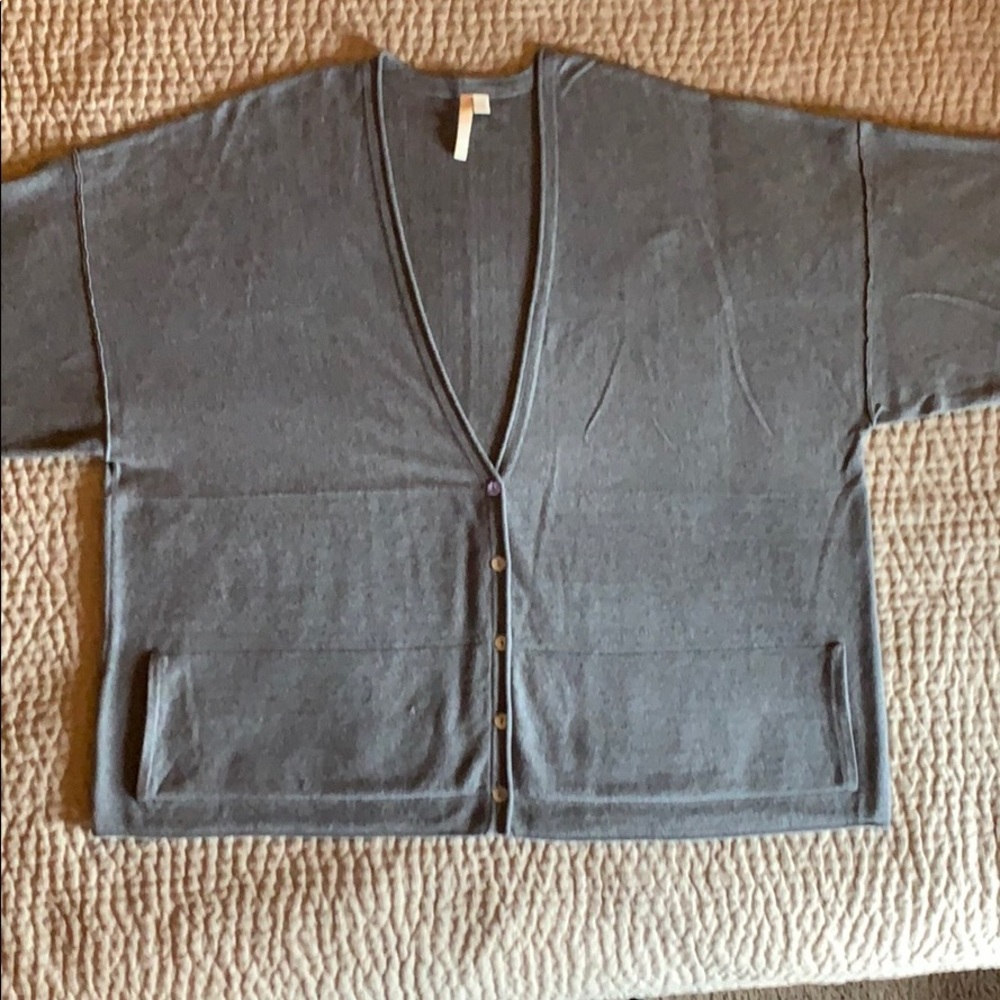 Pure Jill 2X Kimono Cotton/Cashmere Cardigan
